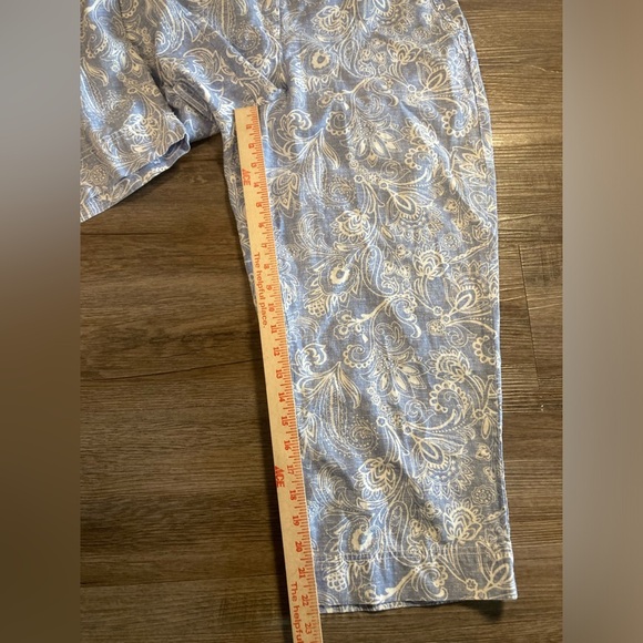 Talbots Crop Pants 16P Linen Blend Floral - Picture 8 of 11